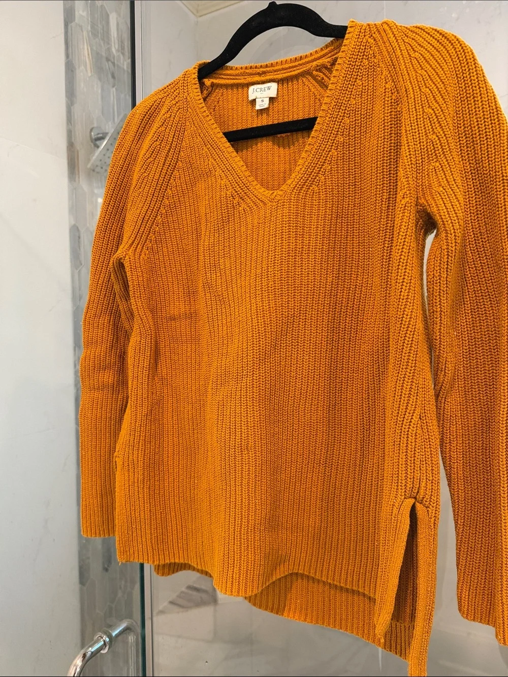 J. Crew V-Neck Pullover Sweater in Mustard